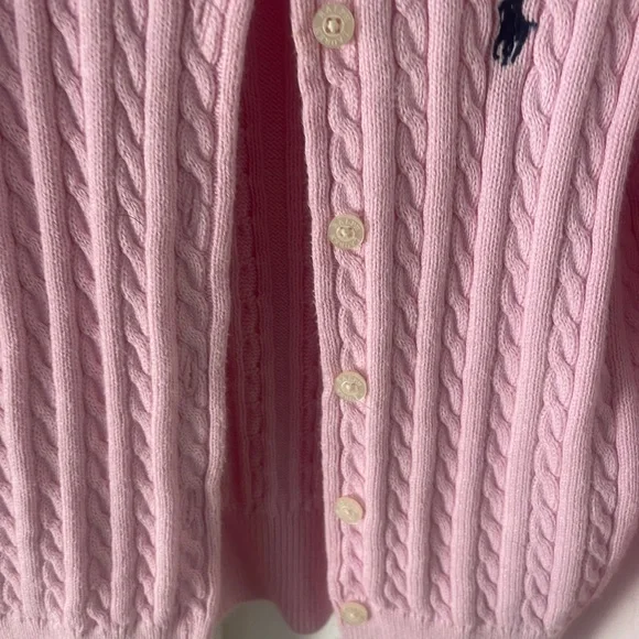 Ralph Lauren Mini-cable Cotton Cardigan in pink - size 5 - Picture 5 of 5